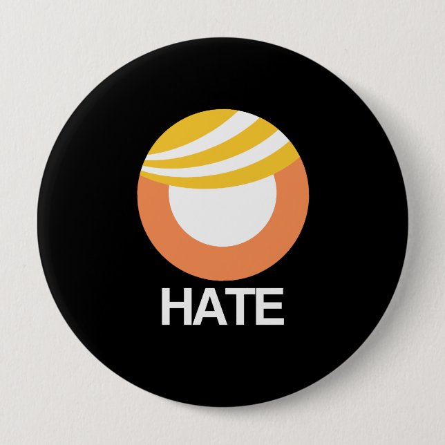 HOPE (Obama) vs. HATE (Trump) 4 Inch Round Button (Front)