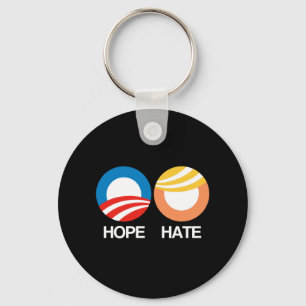 HOPE (Obama) vs. HATE (Trump) Keychain