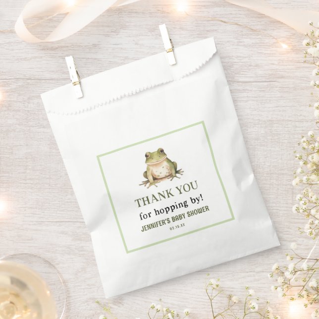 Hope On Over Frog Baby Shower Favour Bag (Clipped)