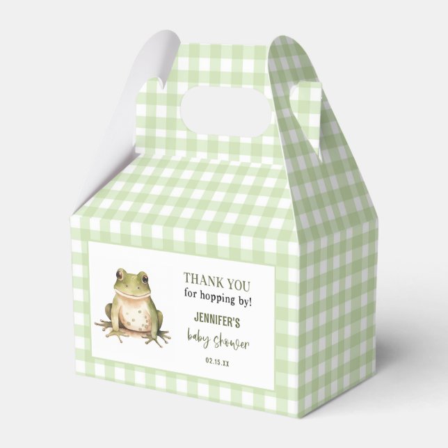 Hope On Over Frog Theme Baby Shower Favor Box (Front Side)