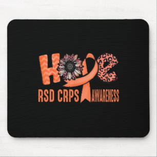 Hope Orange Ribbon Leopard Sunflower Rsd Crps Awar Mouse Pad