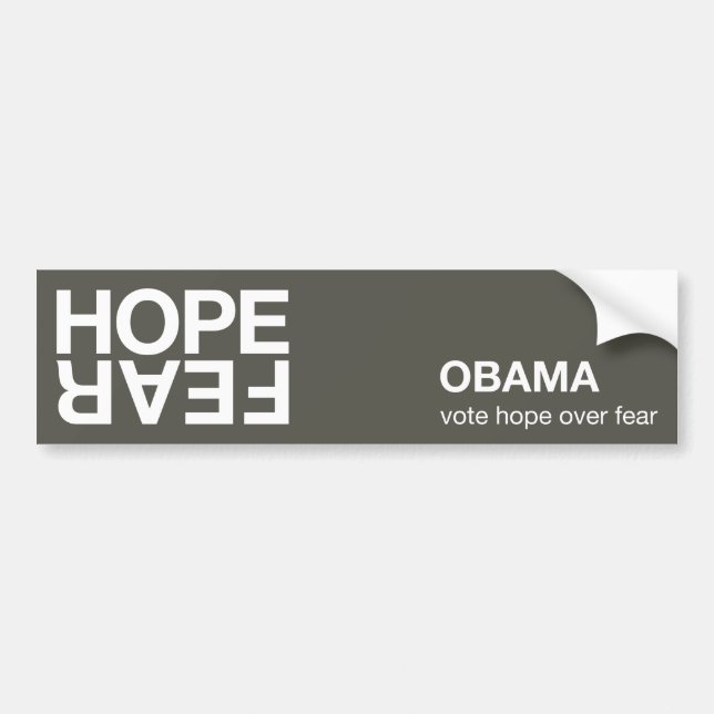 Hope Over Fear bumper sticker (Front)