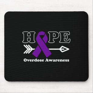 Hope - Overdose Awareness Purple Ribbon Mouse Pad