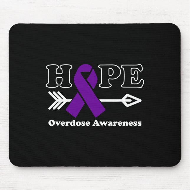 Hope - Overdose Awareness Purple Ribbon  Mouse Pad (Front)