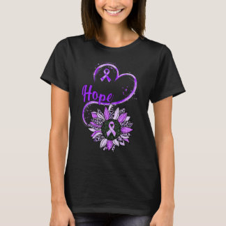 Hope Pancreatic Cancer Awareness Purple Ribbon Sun T-Shirt