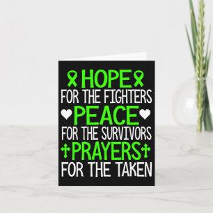Hope Peace And Prayers Green Ribbon Mental Health  Card