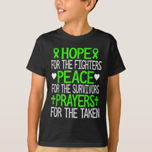 Hope Peace And Prayers Green Ribbon Mental Health  T-Shirt