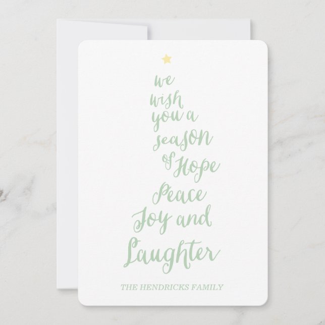 Hope Peace Joy and Laughter Holiday Photo Card (Front)