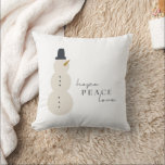 hope peace love. Christmas Snowman Throw Pillow<br><div class="desc">hope peace love. modern Christmas Holiday Winter Snowman Throw Pillow</div>