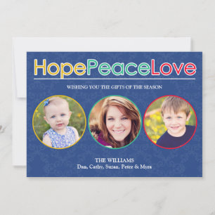 Hope Peace Love Photos Holiday Flat Card