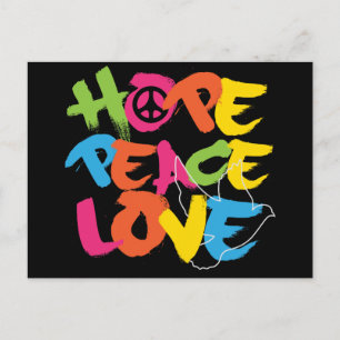 Hope Peace Love Postcard