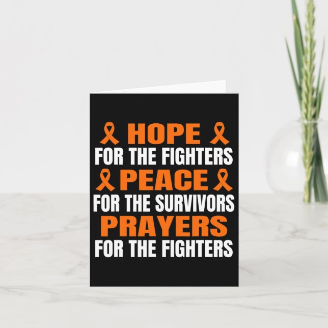 Hope Peace Prayers Leukaemia Awareness  Card (Front)