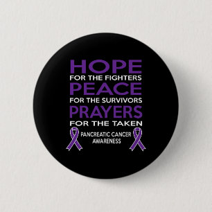 Hope Peace Prayers Pancreatic Cancer Awareness 2 Inch Round Button