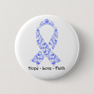 Hope Periwinkle Awareness Ribbon 2 Inch Round Button