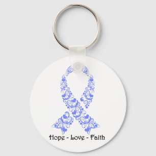 Hope Periwinkle Awareness Ribbon Keychain