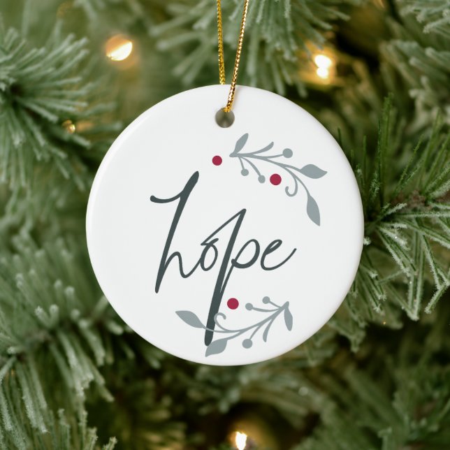 Hope Personalized Christmas Ceramic Ornament (Tree)