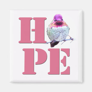 HOPE Pink Anna's Hummingbird Photo Magnet