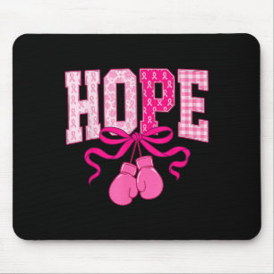 Hope Pink Ribbon Boxing Gloves Pink Breast Cancer Mouse Pad