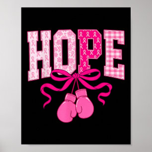 Hope Pink Ribbon Boxing Gloves Pink Breast Cancer Poster