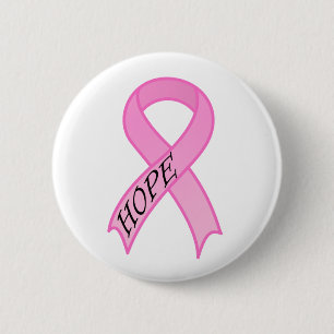 Hope Pink Ribbon Button
