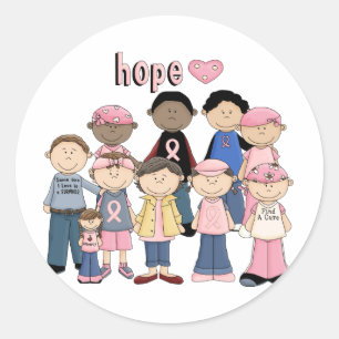 Hope Pink Ribbon Classic Round Sticker