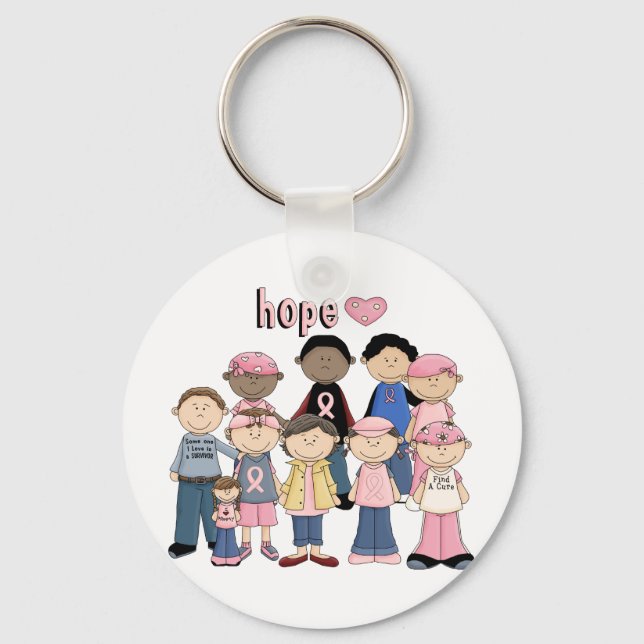 Hope Pink Ribbon Keychain (Front)