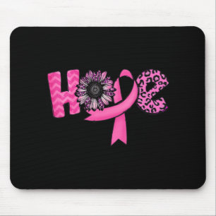 Hope Pink Ribbon Leopard Sunflower Breast Cancer A Mouse Pad