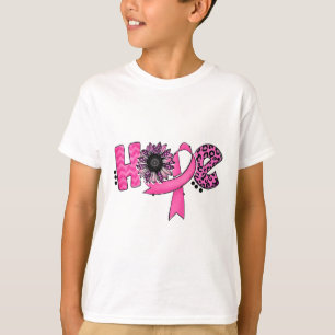 Hope Pink Ribbon Leopard Sunflower Breast Cancer A T-Shirt