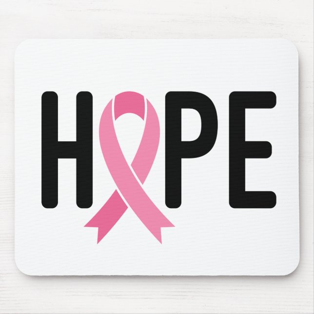 HOPE Pink Ribbon Survivor Fighter Breast Cancer Mouse Pad (Front)