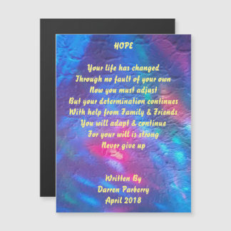 "Hope" poem - Magnetic Card