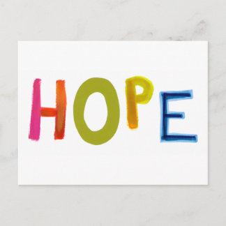 Hope powerful word art colourful fun hopeful uniqu postcard