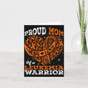 Hope proud mom of a leukaemia warrior orange ribbo card