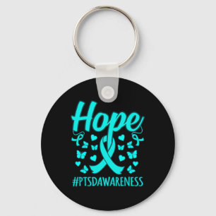 Hope Ptsd Stress Awareness Ribbon Support Graphic Keychain