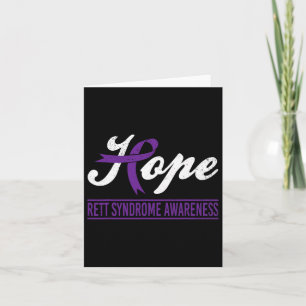 Hope Purple Ribbon Rett Syndrome Awareness Support Card