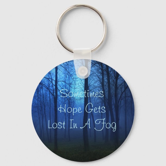 Hope quote life forest fog background iPod touch c Keychain (Front)