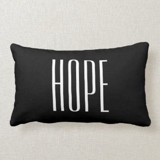 Hope Quotes Chic Black & White Lumbar Pillow