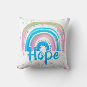 Hope Rainbow With Spirals Throw Pillow