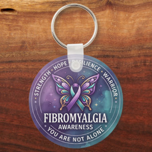 Hope • Resilience • Warrior Fibro Awareness Keychain