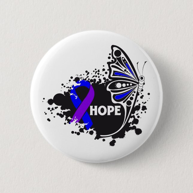 Hope Rheumatoid Arthritis Butterfly 2 Inch Round Button (Front)