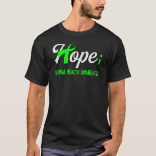 Hope Ribbon Semicolon Mental Health Awareness T-Shirt
