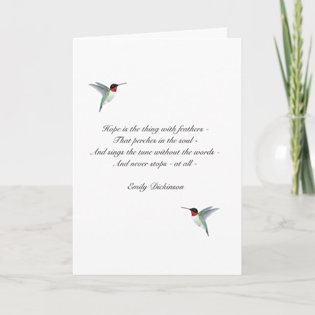 Hope Ruby-throated Hummingbirds Card (Front)