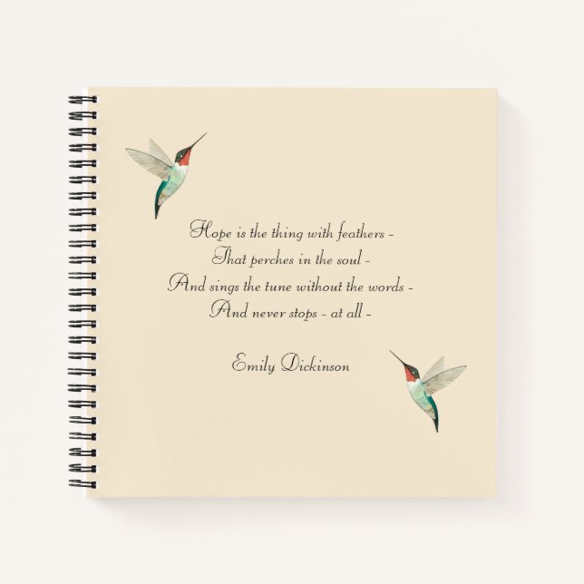 Hope Ruby-throated Hummingbirds Notebook (Front)