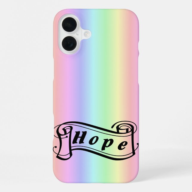 Hope scroll on rainbow iPhone case (Back)