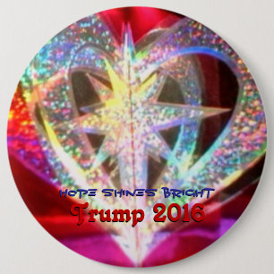 Hope shines bright 6 inch round button