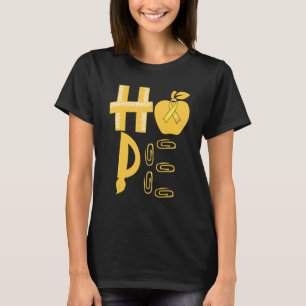 Hope Spina Bifida Awareness Yellow Ribbon Teacher T-Shirt
