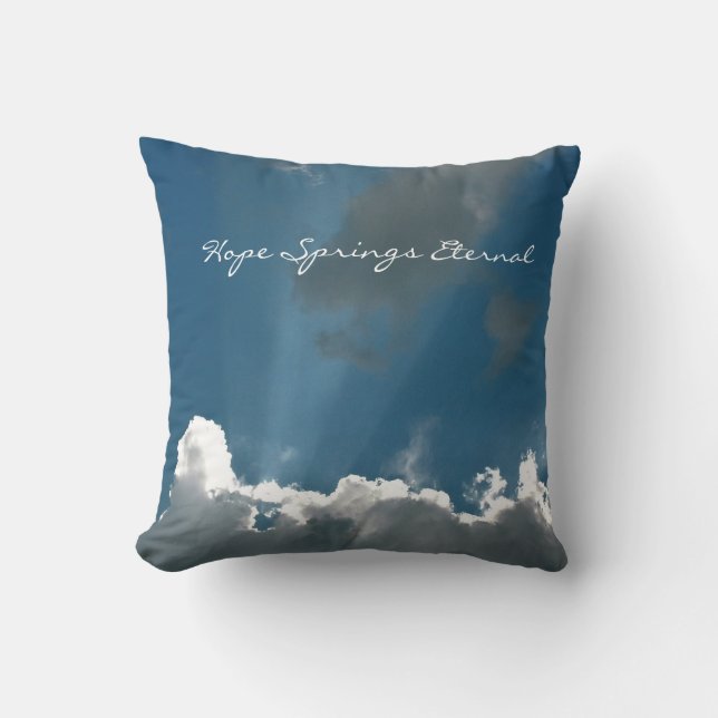 Hope Springs Eternal Card Throw Pillow (Front)