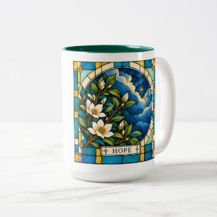 Hope Stained Glass Two-Tone Coffee Mug