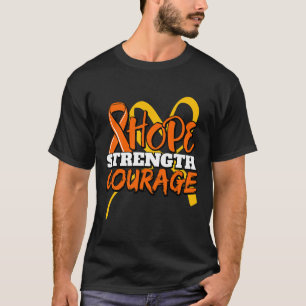 Hope Strength Courage Leukaemia Cancer Awareness R T-Shirt