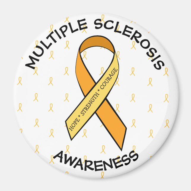 HOPE STRENGTH COURAGE MS Awareness Ribbon Magnet (Front)