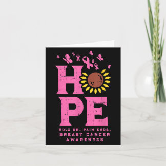 Hope Sunflower Butterfly Pink Ribbon Breast Cancer Card